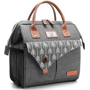 Lekesky Sac Isotherme Repas Femme 11 L Lunch Bag Glaciere Souple Isotherme,Sac Repas Portable Multi-usages polyfonctionnel et &eacute;tanche, Lunch Box pour &Eacute;tudian/Bureau-Gris (CanlianMaoyi, neuf)