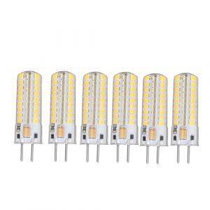 Cerlingwee 6 Pièces 7 W AC DC12 V Ampoule LED GY6.35 Support de Lampe, 700 Lm 72 LED 360 Degrés LED Ampoule de Maïs Lumière du Jour Lumière Blanche Chaude Ampoules équivalentes à intensité (Miesucy, neuf)