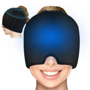 Masque Migraine Cap Bonnet, 360° Bonnet Migraine Relief Cap en Gel, Chapeau Cold Therapy Relief, Réutilisable, Froid ou Chaud - Migraines, Pour Les Migraines Et Soulagement Des Tensions (OliveeeBeauty, neuf)