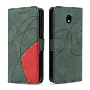 KKEIKO Coque pour Samsung Galaxy J3 2017, Antichoc &Eacute;tui &agrave; Rabat avec Porte Cartes, Magnetique Portefeuille Coque en PU Cuir pour Samsung J3 2017, Vert (KKEIKO, neuf)