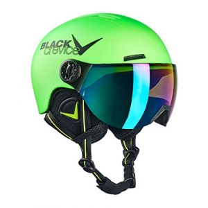 BLACK CREVICE Kids Ski Helmet Leogang I Casque de Ski avec visi&egrave;re Style Pilote diff&eacute;rentes Couleurs I Casque de Snowboard pour gar&ccedil;ons & Filles I Casque de Ski (52-54, N&eacute;on Vert) (allsport 1995, neuf)