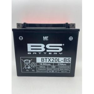 Batterie moto BS BTX20L-BS (YTX20L-BS) - Sans entretien - 12 V 18 Ah - Dimensions : 175 x 87 x 155 mm compatible avec BIG DOG Vintage Classic/Light 1570 (LG-Motors, neuf)