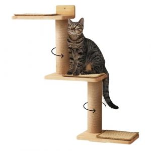 Étagère Murale d'escalade pour Chat, Colonnes à gratter avec sisal, Griffoir Mural, Meubles pour Chat pour l'intérieur - pour Grimper, Jouer, Faire la Sieste, Gratter (Yyi2020, neuf)