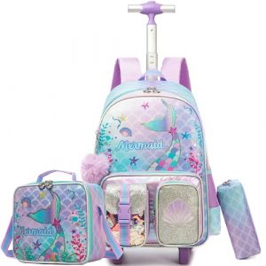 HTgroce Cartable a Roulette Fille, Sac a Roulette Fille Primaire Scolaire CM1 CE2 Rentree Scolaire (Lldaily EUR, neuf)