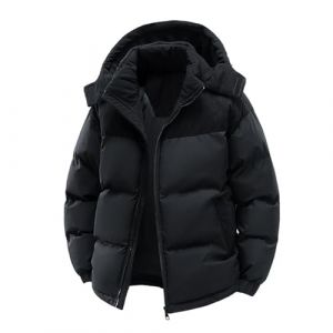 Winter Jacket Men d'hiver Bombardier Col Mao Thermique Anorak Longue Mouton Retourn&eacute; Legere Cotele Running Sport Tactique Interieur Aviateur Jogging Chauffante Veste Doudoune Homme Noir L (TOFOTL✈8-21 Jours Arrivent, neuf)