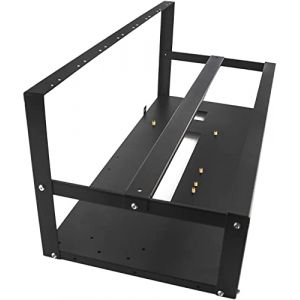 Mining Rig Frame 6/8 GPU, Rig Minage Ouvert en Acier avec Bandes Antistatiques, Mining Case pour ATX/Btx/Flex/Itx/Microatx, Support 5 X 12 cm Ventilateur (Cadre Seulement) (Cloud Technology Company, neuf)