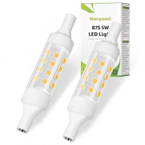 Karyoosi Ampoule LED R7S 78mm 5W 550LM, &eacute;quivalent 60W J78 Lampes Halog&egrave;nes, Blanc neutre 4000K, R7s LED 78mm, &Eacute;clairage &agrave; Faisceau 360 &deg;, AC 220-240V, Non-Dimmable, Lot de 2 (chunzhiyuan, neuf)
