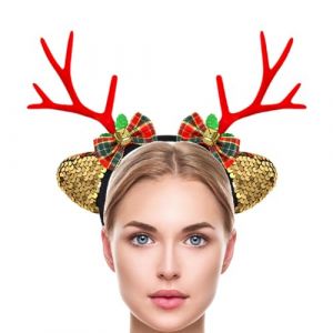 Bandeau en bois de Noël, bandeau en bois de renne | Cerceau de cheveux en bois de vacances,Cerceau de cheveux en bois de cerf pour et adultes, fournitures de fête pour Costume d'halloween et de noël (fuyuzi, neuf)