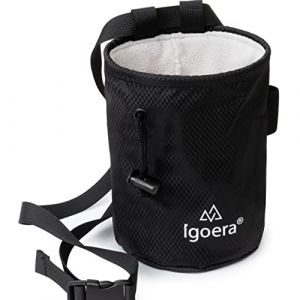Igoera Chalk Bag. Sac &agrave; magn&eacute;sie Escalade et Bloc | Robuste et &eacute;tanche &agrave; la poussi&egrave;re | R&eacute;glable | Sac magn&eacute;sie. Meilleure Prise et Plus de stabilit&eacute; (Noir) (salesdesk24, neuf)
