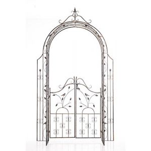 CLP Arche de Jardin avec Portillon Grenada - Support pour Plantes Grimpantes Arcades à Rosiers en Fer Forgé Robuste avec Porte - Couleur :, Couleur:Bronze (CLP Meubles, neuf)