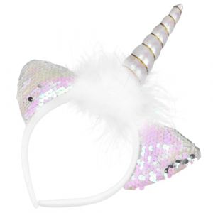 HAPINARY 1 Pc Bandeau Licorne Lumineux décor de cheveux lumineux cerceau de cheveux drôle bandeau à paillettes Diadème de filles bandeau pour cheveux bandeau facial coiffe de fête chiffon (Gan Gardner, neuf)