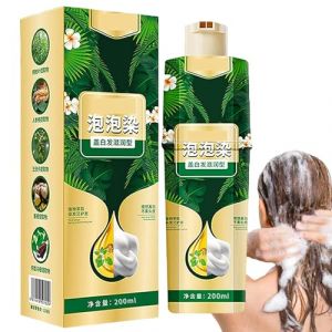 Shampoing de coloration instantanée aux Bubble - Ingrédients naturels à base de - Couleur noire organique - Coloration instantanée pour cheveux gris (yunlix, neuf)