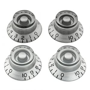 Musiclily Pro Gaucher Imperial Inch Size Cloche Bouton de Potentiomètre Top Hat Knobs pour USA Les Paul Style Guitare électrique, Argent (Lot de 4) (Musiclily Direct France, neuf)