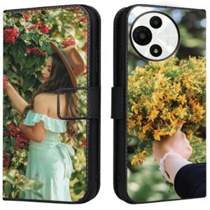 CAXKJE Coque Personnalis&eacute;e pour Alcatel V3 Ultra Cuir PU Protection Housse,avec Votre Propre Photo Image Texte Nom Housse,Etui en Case Silicone Bumper Cuir Etui Flip Cover -SAMHD-Black (YICHUANGXING STORE, neuf)