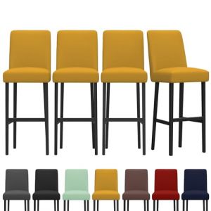 Dioxide Housse de Chaise &Eacute;lastiques pour Tabourets de Bar &agrave; Dos Bas, Housse de Chaise Salle &agrave; Manger avec Ourlet &Eacute;lastique Renforc&eacute;, Housse Chaise Lavables pour Domestique,Cuisine et Caf&eacute;(Jaune 4PC) (SANICULA S.R.L., neuf)