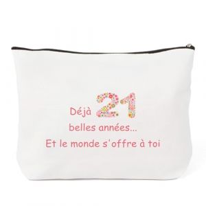 Cadeau 21 Ans Anniversaire Femme Femme Original,Cadeaux de No&euml;l Femmes,21e Anniversaire pour Fille,Garcon,S&oelig;ur,Petite Amie,Famille,Frere,Coll&egrave;gue Copain,Trousse de Maquillage (dimamaoyi-EU, neuf)