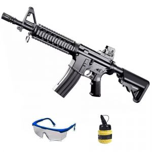 Fusil Saigo M4 CQB Ressort (6 mm) | Fusil Airsoft Calibre 6 mm + biberon + Lunettes de Protection. Pistolet d'initiation &agrave; l'airsoft (0,37 Joules) (ECOMMUR FRANCE, neuf)
