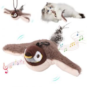 Jouet pour Chat Interactif,Jouet Oiseau pour Chat,Oiseau Volant pour Chat, Jouet Chat Oiseau Qui Bouge,Jouet à l'herbe à Chat,Jouet Oiseau Qui Vole pour Chat,Flapping Chirping Bird Cat Toy (05) (HZQBEU, neuf)