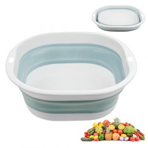 Flintronic Bassine Pliable, 5 L Bassine Retractable Nettoyage Ménager Petite Bassine Bucket, Pliable Retractable Lavabo Multifonction, pour Salle de Bains, Cuisine, Jardin, Camping, Blue (flintronic, neuf)