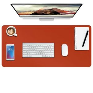 Tapis de bureau en cuir,Tapis de bureau,Tapis de bureau imperméable, Tapis de bureau pour clavier et souris,Tapis de souris en cuir,24"x 14"(S-Orange H) (LOVE YOU HOME--FR, neuf)