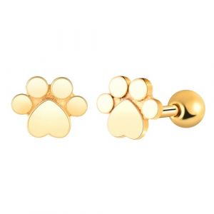 Yumilok Boucles d'oreilles en Acier Inoxydable pour Femme Homme: Cr&eacute;atives Clous d'oreilles &agrave; Vis - Boucles d'oreilles Piercing Cartilage de Pieds de Chat - Fantaisie D&eacute;coration Adolescent (Yumilok, neuf)