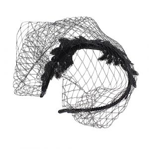 Beaupretty Bandeau En Maille Vintage Bandeau De Mari&eacute;e Voile Noir Pour Enterrement Clinquant Voile De Poule Peignoir De Bain Accessoires Mariage Tiare Faire La F&ecirc;te D&eacute;lirer Arc Dentelle Black (lorianca, neuf)
