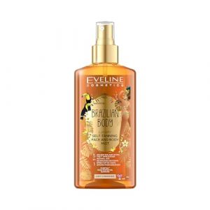 EVELINE Brazilian Body Brume Luxueuse Autobronzante 5en1 pour Visage & Corps Peau Lumineuse et Basanée Effet Immédiat Durée de Sept Jours Technologie PureTan à Base de Plantes 150ml (ATS boutique, neuf)