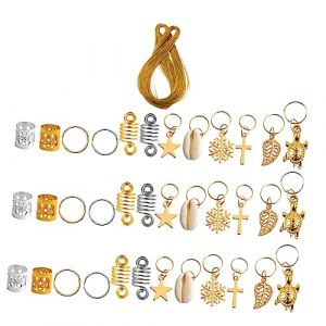 Hemobllo 121 pièces Accessoires de Cheveux Anneaux Décoratifs pour Dreadlocks Forme de de de Tresse pour Fêtes et Événements (Leopolerd, neuf)