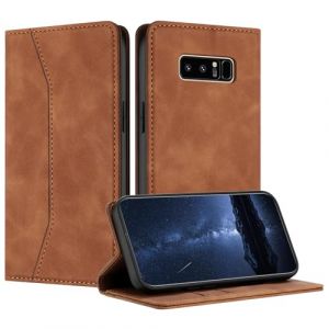 Mo-Beauty Coque Compatible avec Samsung Galaxy Note 8, Etui Protection Housse en Cuir PU, Pochette Flip Case Porte Carte Magn&eacute;tique &Eacute;tui pour Samsung Note 8(Kaki) (Mo-Beauty EU Store, neuf)