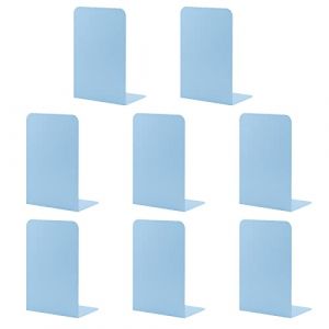 MSDADA -Serre-Livre Metal, 4 Paires Serre-Livres Enfants,Anti-Rayures Serre-Livres Design, pour Bureaux,D&eacute;coratifs, &Eacute;tag&egrave;res, &Eacute;coles et Librairie (Bleu Clair) (Masdada, neuf)