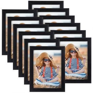 EXYGLO Cadre Photo 15x20 cm Noir Lot de 12, Cadre Multi Photo Mural ou à Poser pour Chambre, Bureau, Salon, Galerie et Cadeau (YiShiGongYingLian, neuf)