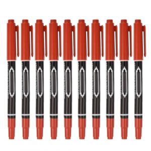 waterproof tattoo pens Tattoo Marker Pen Dual Tip Skin Scribe Tool Piercing Marking Body Ink Pen Red 10PCS (EnShiShengYuShangMaoYouXianGongSi, neuf)