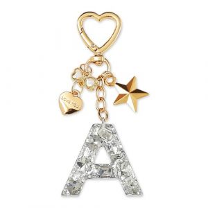 ZVRSUA Nom Lettre Initiale Porte-cl&eacute;s avec Papillon &Eacute;toile pour Adolescentes et Filles et Femmes，Alphabet Initial Keyring pour Portefeuilles Sac &agrave; Main Charme， Letter Keychains (Argent lettre A) (SENBAODZ, neuf)