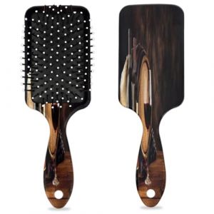 Brosse à cheveux en forme de verre de vin rouge en forme de bouteille de vin humide et sec avec coussin d'air en plastique pour enfants et adultes Cadeau de rentrée scolaire pour homme et femme (Lucky Betty, neuf)