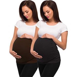 Be Mammy Femme Ceinture de grossesse 04 2 Pack (Marron + Noir, S) (Hisert, neuf)