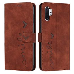 EATCYE Coque pour Galaxy Note 10 Pro, &Eacute;tui Housse en Cuir PU, Magnetique Flip [Pochette de Portefeuille], Protection pour Samsung Note 10 Pro (#Marron) (EATCYE EU Direct Store, neuf)