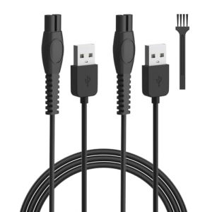 5V USB Cable Chargeur pour Philips One Blade QP1924 QP2734, QP2724,QP2824, QP2834, QP4631, S3243, MG5910 360 Series 2400 QP1424 X3001 MG5910 MG7910 MG7930 MG9510 One Blade Rasoir Philips Cord 2 câbles (LIANSUM store, neuf)