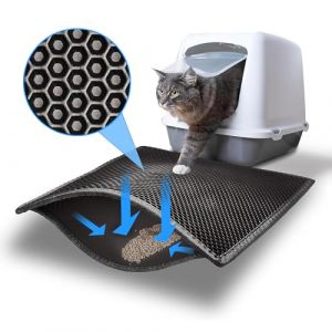 JAADU Tapis Litière Chat,60x45 CM Honeycomb Double Couche Non-Slip Tapis de Litiere pour Chat,Imperméable Non Toxique EVA, pour Bac à Litière Chat et Toilette Chat (dongguanshiweilongdianzikejiyouxiangongsi, neuf)