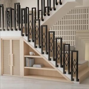Rampe D'Escalier en U, Installation LatéRale, Garde-Corps de SéCurité DéCorative, Main Courante D'Escalier en Fer de 75 à 110 cm de Haut Pour Villa, Garage, Tige de Support de Porche(Size:110cm) (bingemaoygongsi, neuf)