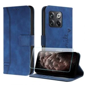 JayModCase Coque pour OnePlus 10T 5G avec Protection &eacute;cran, &Eacute;tuis Rabat Folio Housse Cuir Portefeuille [Emplacements Cartes] Magn&eacute;tique Support pour OnePlus 10T 5G - Bleu (HXM STORE - EU, neuf)