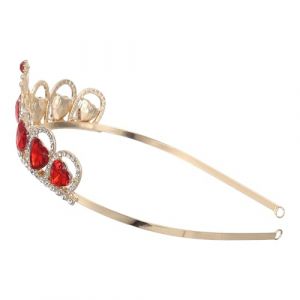 Sewroro Couronne de Mari&eacute;e Rouge Mandarine en Cuivre et Acrylique Tiare Brillante Petite Taille Accessoire Hypoallerg&eacute;nique pour Mariage Bal F&ecirc;te et S&eacute;ance Photo (allDUO, neuf)