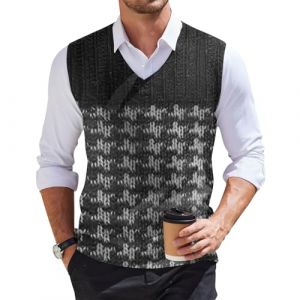 TOFOTL Gilet Homme Tricot&eacute; Col en V Pull sans Manche Col V &Eacute;pais Gentleman D&eacute;contract&eacute; D&eacute;contract&eacute; Marque Hiver Automne Classique Business Pulls Et Gilets Tricot&eacute;s sans Manche Homme Gris fonc&eacute; M (TOFOTL✈8-21 Jours Arrivent, neuf)