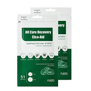PURITO All Care Recovery Cica-Aid Lot de 2 patchs anti-taches d'acn&eacute;, anti-points hydrocollo&iuml;des, anti-boutons d'acn&eacute;, anti-boutons, anti-acn&eacute;, anti-boutons et anti-boutons, Centella, invisible (AllForAll Trade, neuf)