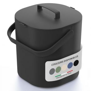 PTMS&reg; Poubelle Compost Cuisine 6L - Seau &agrave; Compost avec Couvercle &agrave; accrocher et Grille int&eacute;rieure - Lavable au Lave-Vaisselle & Anti-Odeur - Composteur Cuisine au Design Moderne (PTMS_ITA, neuf)