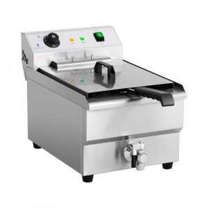 Royal Catering Friteuse Électrique 16 L, 400V, Zone Froide, Thermostat De Restaurant Simple Professionnelle Semi Pro Inox Sans Odeur Grande Capacité Commerciale (expondo GmbH, neuf)