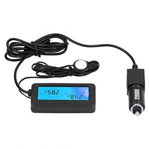 Thermom&egrave;tre de Voiture, Mini Thermom&egrave;tre &Eacute;lectronique avec &Eacute;cran LCD, Compteur de Temp&eacute;rature Num&eacute;rique pour Int&eacute;rieur et Ext&eacute;rieur, C&acirc;ble de 1,5 m, ABS + Mat&eacute;riau &Eacute;lectronique, for V&eacute;hicules 12V (Hennhonn, neuf)