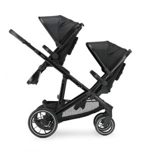 Deryan EVY V2 Poussette pour 2 enfants, pour nouveau-n&eacute;s, tout-petits et enfants d'&acirc;ge pr&eacute;scolaire, poussette b&eacute;b&eacute; poussette jusqu'&agrave; 50 kg, poussette b&eacute;b&eacute;, valise de voyage, kit complet 2 en 1, noir (Deryan, neuf)