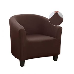 Jaotto Housse de Fauteuil Cabriolet 1 Place, Housse de Fauteuil Crapaud Extensible Chesterfield, Housse Fauteuil Salon Club il Lavable, Couverture de Fauteuil Facile à Installer et à Laver,Marron (Jaotto, neuf)