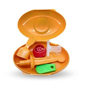 SQUIZ – ENTREPRISE FRANÇAISE – 1 Boite Multi-usages Squiz’box avec ses Accessoires pour Bébé – 1 Embout Silicone Squiz’top + 1 Cuillère 2 en 1 Squiz’spoon + 1 Curseur Squiz’zip + 1 Bouchon (SQUIZ, neuf)