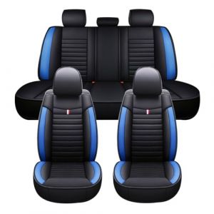 Chifeng Lot de 5 housses de siège de voiture universelles en cuir pour Citroën C3 C3 Picasso C4 Cactus C5 C5 C5 C6 DS4 DS5 Bleu (Jun-Mu, neuf)